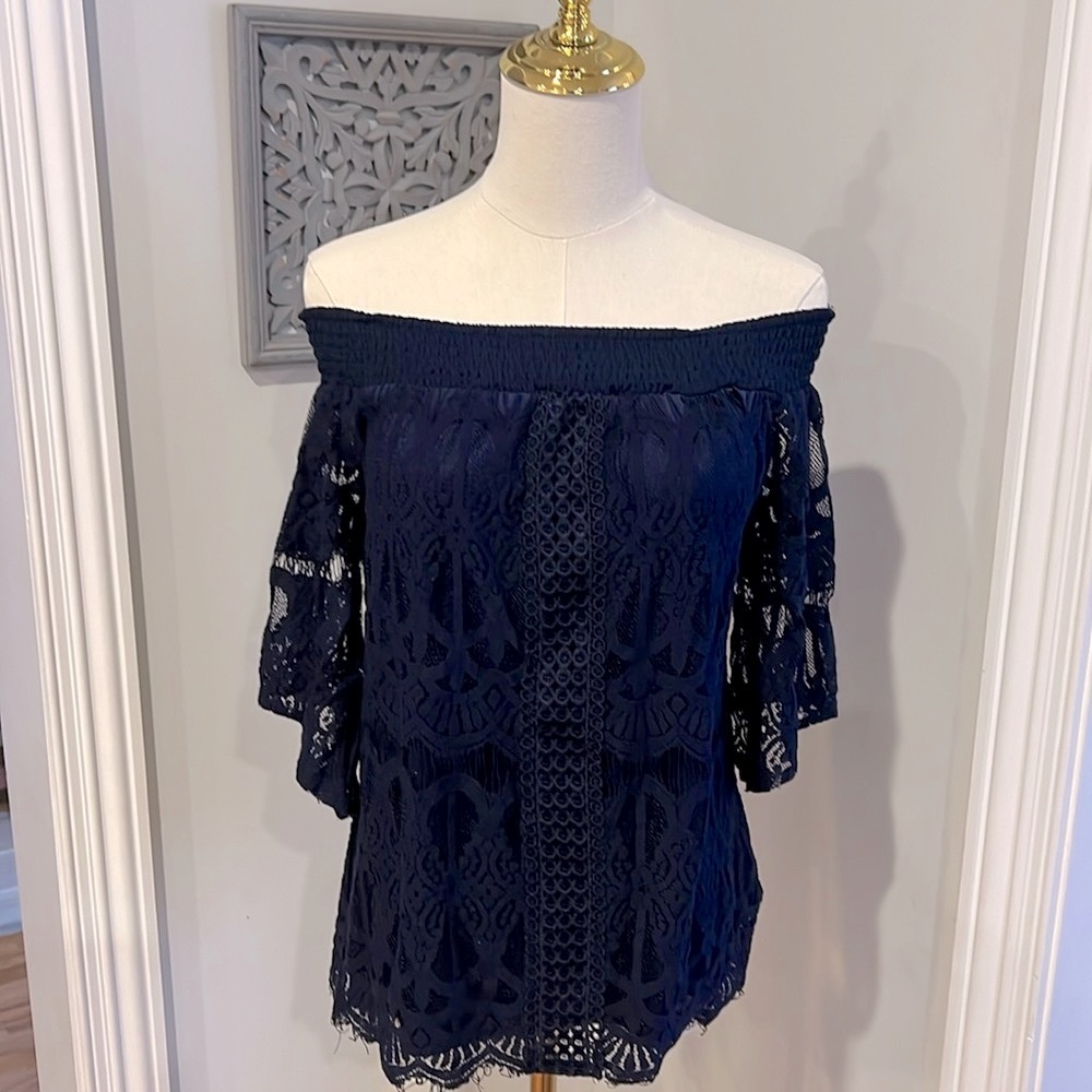Strapless top! Excellent condition! Deep Blue.